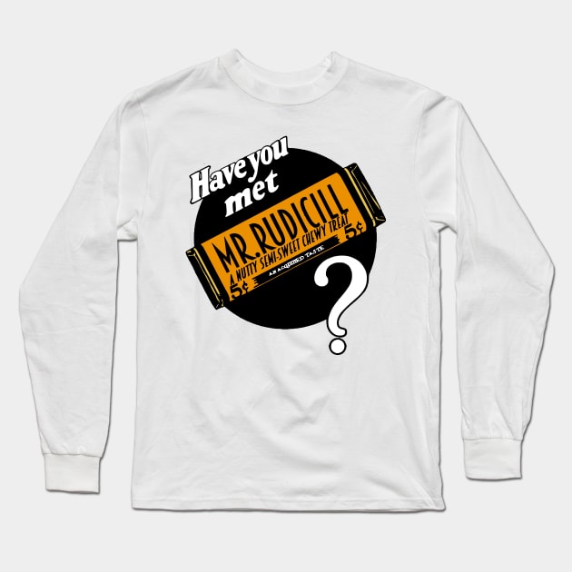 Mister Rudicill Candy Bar deisgn Long Sleeve T-Shirt by The Devil's Playground Show